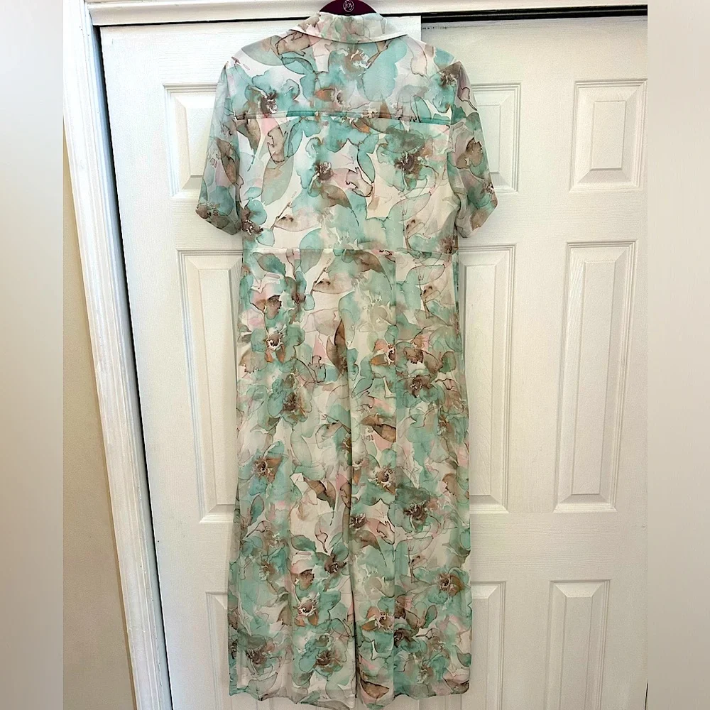 Calvin Klein Chiffon Pastel Maxi Dress size 14 NWOT Bridal Shower Guest - Picture 7 of 7